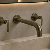 Mezclador Palanca Pared Bronce Antiguo
