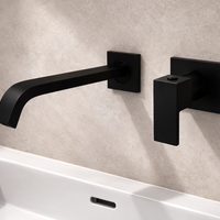 Griferia Pared Incrustar Negro (Agua fria)