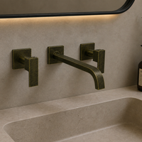 Mezclador Pared Square Bronce Antiguo