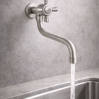 Griferia muro Valencia  Niquel Satín (Agua Fría)