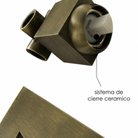 Mezclador Ducha Monomando Cuadrado   Bronce Antiguo