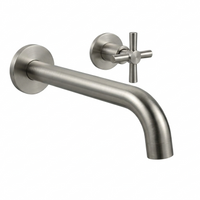 Griferia muro Timote Niquel Satín (Agua Fría)