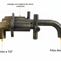 Mezclador Pared Novo Cruz Bronce Antiguo