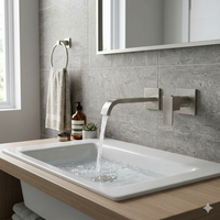 Griferia muro Square Niquel Satín (Agua Fría)