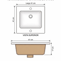 Lavamanos Empotrar Placa Blanco 41x41cm