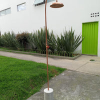 Ducha tipo pscina cobre natural con soporte
