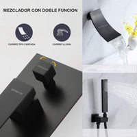 Griferia Mezclador  Para Tina/Bañera  Negro Mate + Teleducha