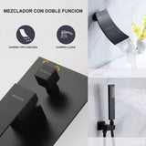 Griferia Mezclador  Para Tina/Bañera  Negro Mate + Teleducha