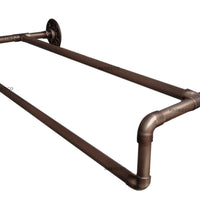Toallero Vintage Doble Bronce Antiguo