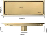 Rejilla Piso Dorado  30cm x 10cm