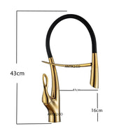 Mezclador monomando Lavaplatos FLexible Dorado