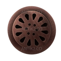 Rejilla Piso  Cobre Antiguo Diametro 10cm.