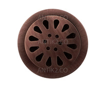 Rejilla Piso  Cobre Antiguo Diametro 10cm.