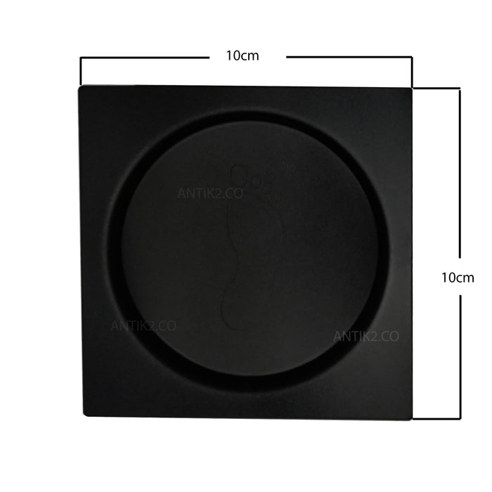 Rejilla piso push  10x 10cm negra