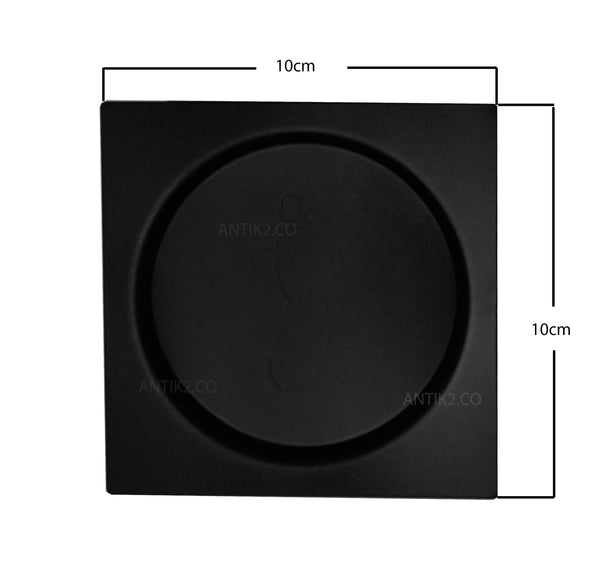 Rejilla piso push  10x 10cm negra