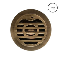 Rejilla piso Bronce Antiguo Diametro  10cm Diseño Manzana