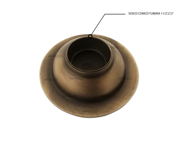 Rejilla piso Bronce Antiguo Diametro  10cm Diseño Manzana
