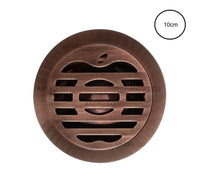 Rejilla Piso  Cobre Antiguo Diametro 10cm Diseño Manzana