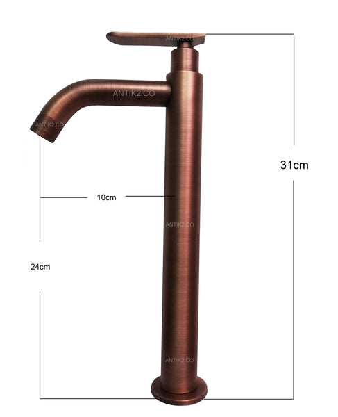Kit lavamanos cobre Antiguo 35cm + Grifo y Desague