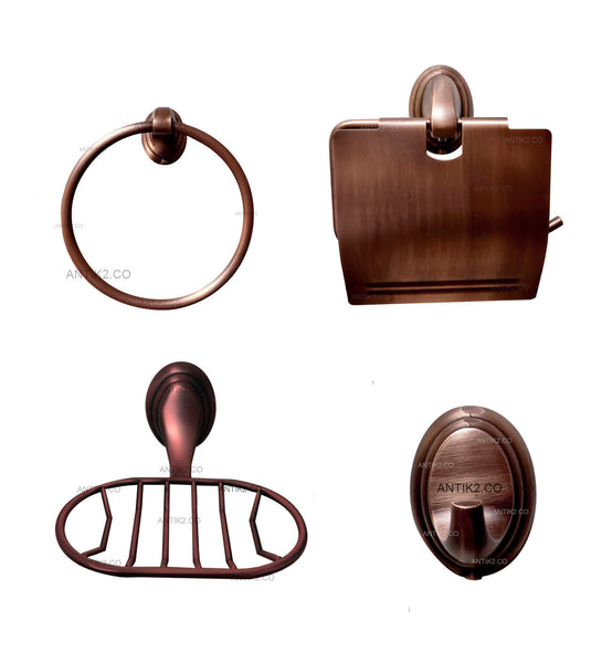 Juego accesorios  x 4 Cobre Antiguo