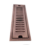 Rejilla Piso  Cobre Antiguo  Rectangular 30cm