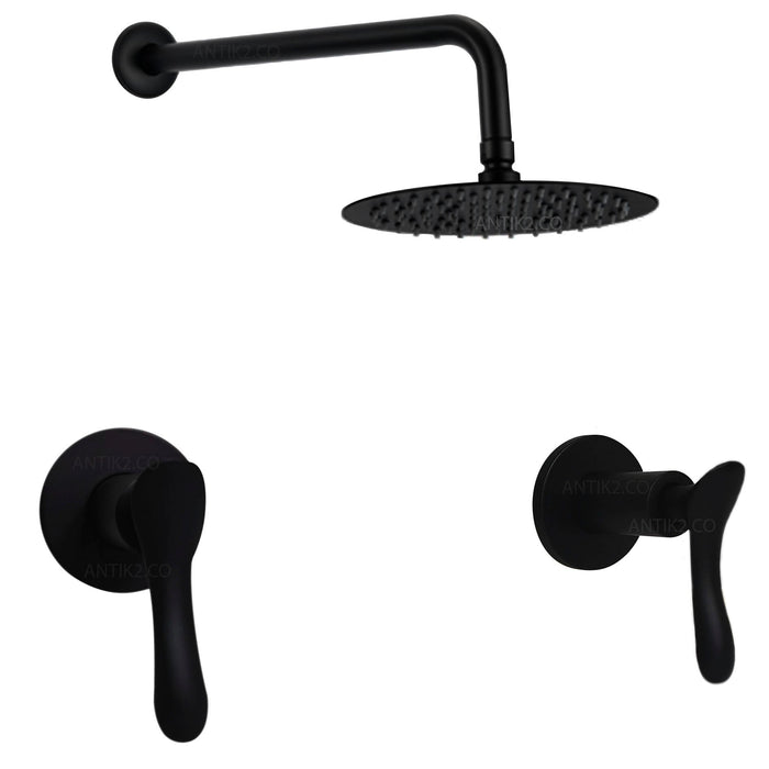 Mezclador Negro + Ducha 30cm