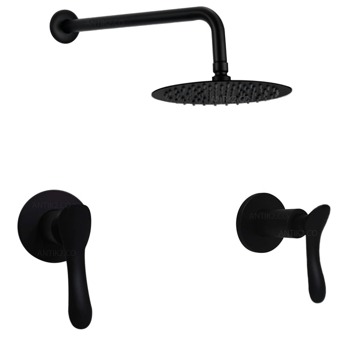Mezclador Negro + Ducha 20cm