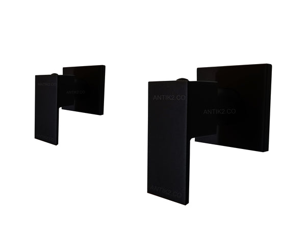Mezclador Ducha 8" manija cuadrada negro