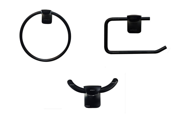 Juego de accesorios negro x 3 piezas