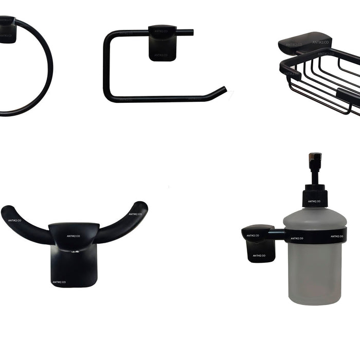 Juego de accesorios negro x 5 piezas