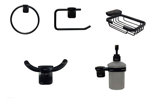 Juego de accesorios negro x 5 piezas