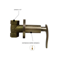 Registro Palanca Bronce Antiguo + Ducha 20cm