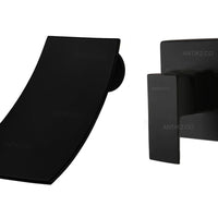 Mezclador lavamanos Pared Cascada Negro