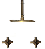 Mezclador vintage Bronce Antiguo + Ducha a techo 25cm