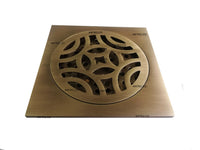 Rejilla piso Cuadrada 10x10cm con cheque  Antirretorno Bronce Antiguo