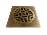 Rejilla piso Cuadrada 10x10cm con cheque  Antirretorno Bronce Antiguo