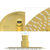 Mezclador Ducha dorado + 30cm