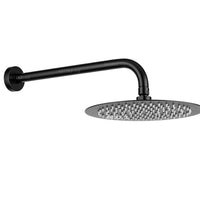 Ducha redonda   20cm negra + Tubo 40cm Acero 304