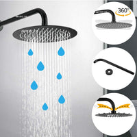 Registro Ducha negro + Ducha 30cm