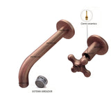Griferia Vintage Pared Cobre Antiguo