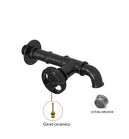 Griferia pared Vintage Negro (Agua fria)