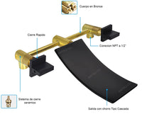 Griferia Mezclador Pared Cascada Negro