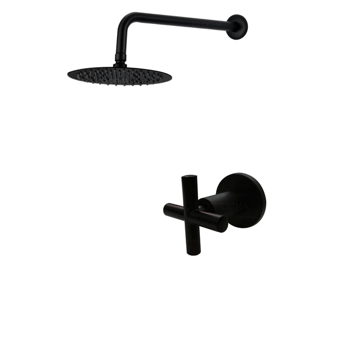 Registro Ducha negro + Ducha 30cm