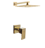 Registro cuadrado  Dorado + Ducha 25x25cm