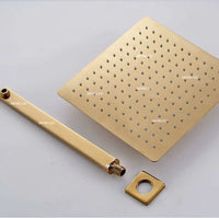 Registro cuadrado  Dorado + Ducha 25x25cm