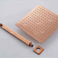 Mezclador  Cuadrado Oro Rosa + Ducha 25x25cm