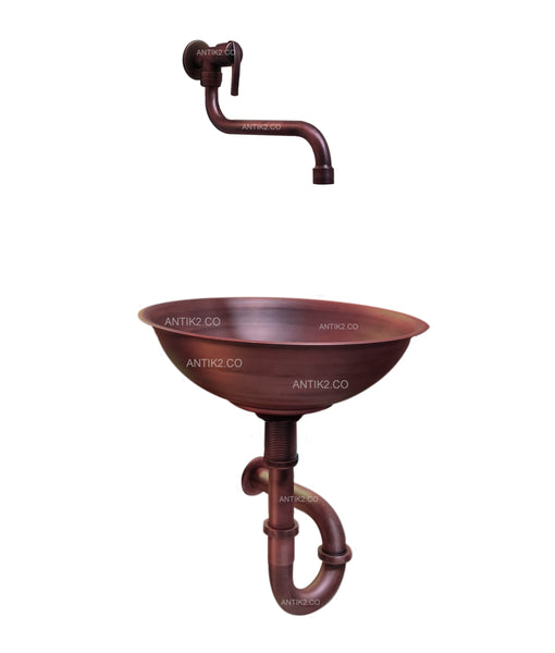 Kit lavamanos Cobre Antiguo 35cm