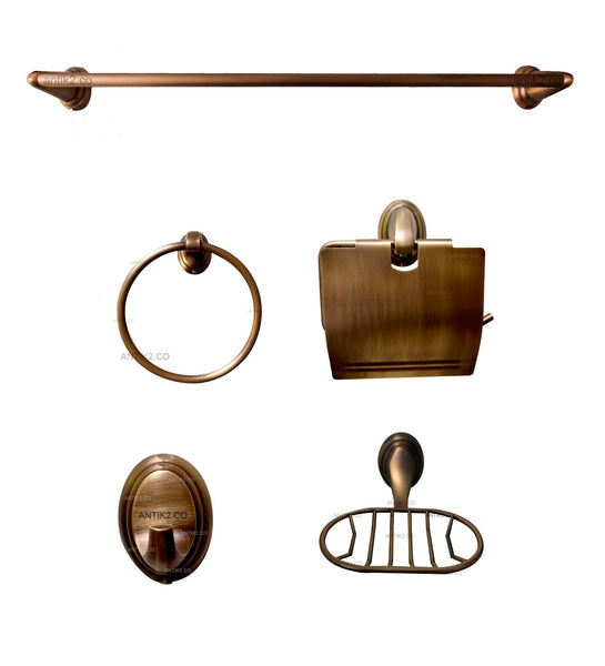 Juego accesorios x 5 Bronce Antiguo