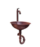 Kit lavamanos cobre Antiguo 38cm + Grifo y Desague