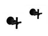 Mezclador Ducha 8" manija cruceta negro